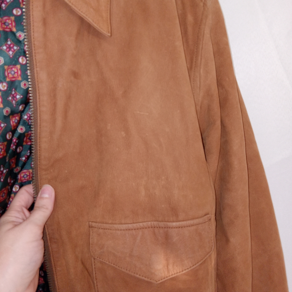 Vintage Hunt Club  Genuine Leather Bomber Jacket Mens Medium Chore Work Coat - Picture 3 of 16